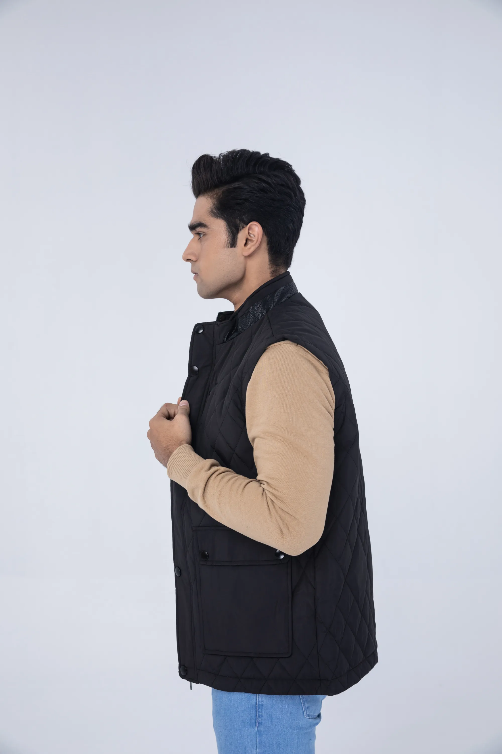 Black Sleeveless Jacket
