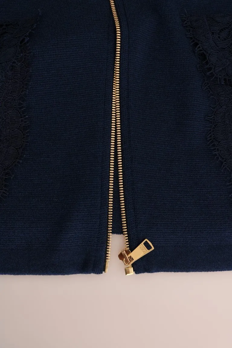 Blue Silk Crystal LOVE Ice Cream Sweater