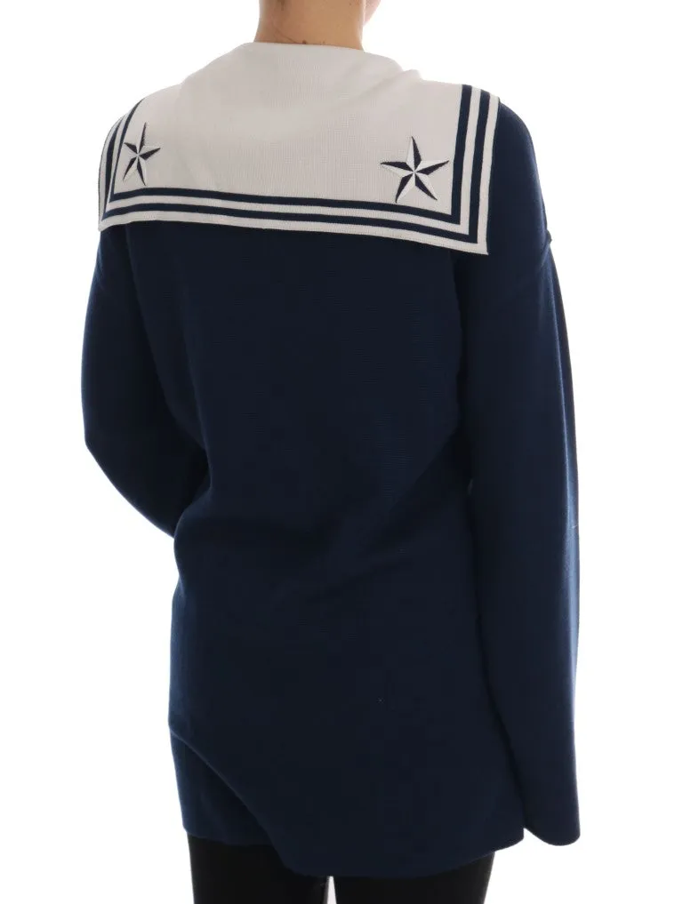 Blue Silk Crystal LOVE Ice Cream Sweater
