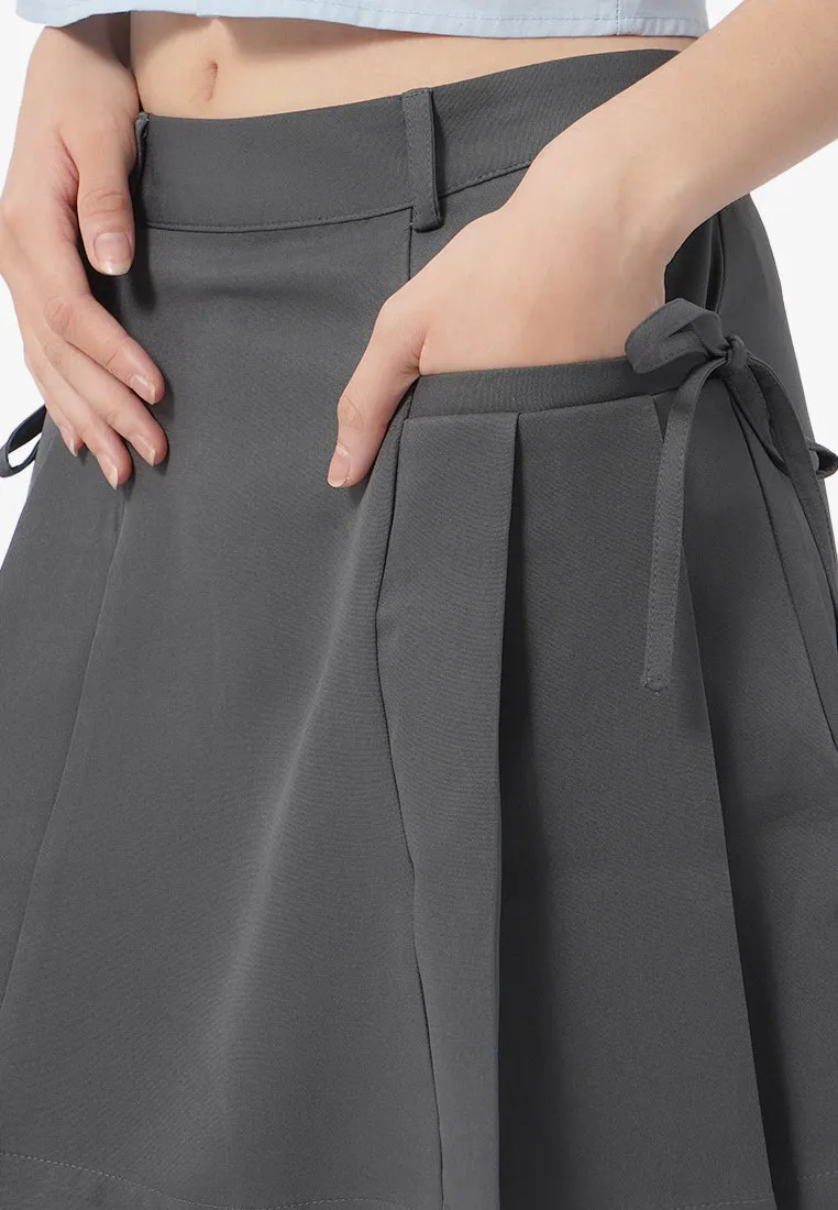 Bow Pleated Mini Skirt