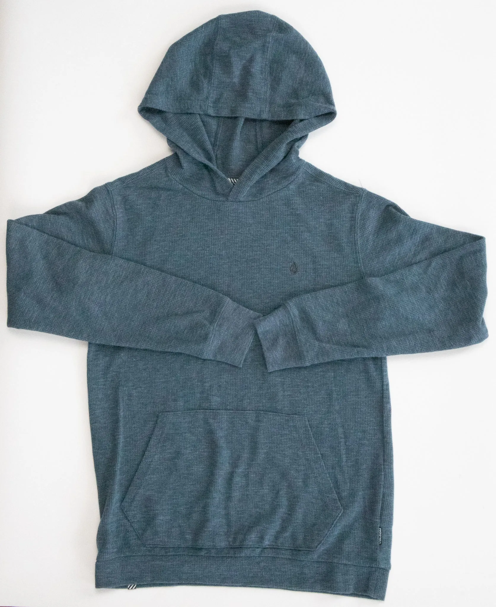 BOY SIZE 12 YEARS - VOLCOM, Waffle Knit Pullover Hoodie EUC B34