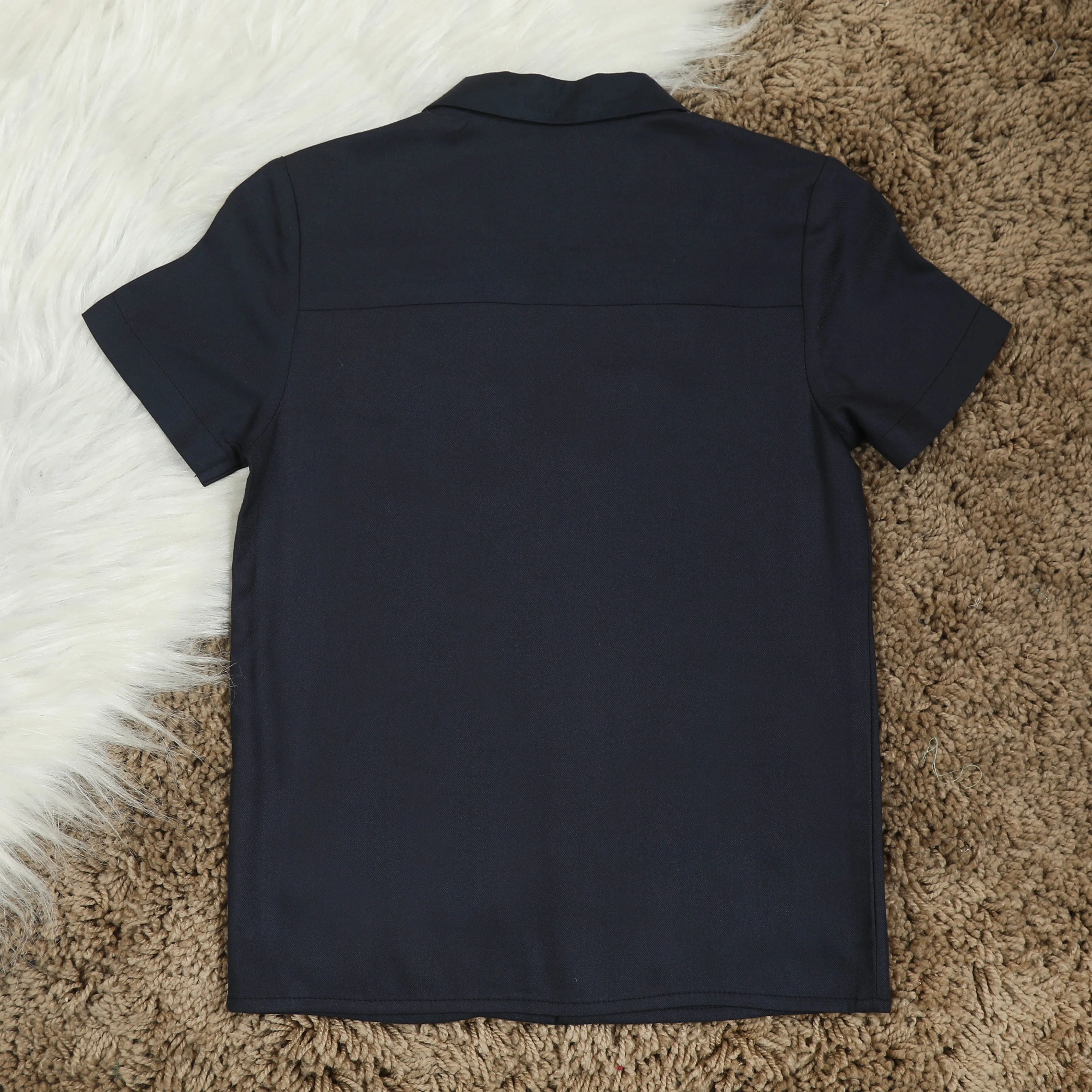 Boys Embroidery Shirt Night Blue
