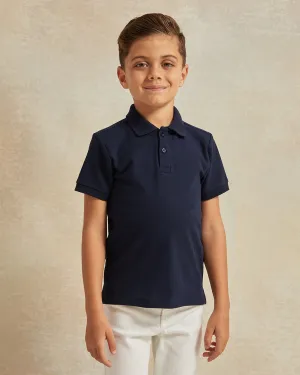 Boys Navy Polo T-Shirt