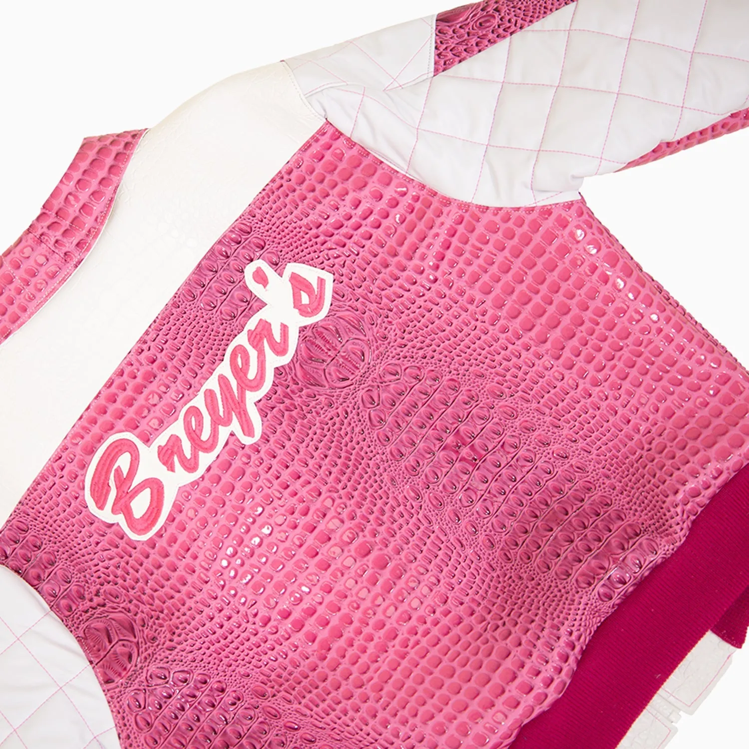 Breyer's Special Rebel Refined Edition Pink White Combo Leather Jacket