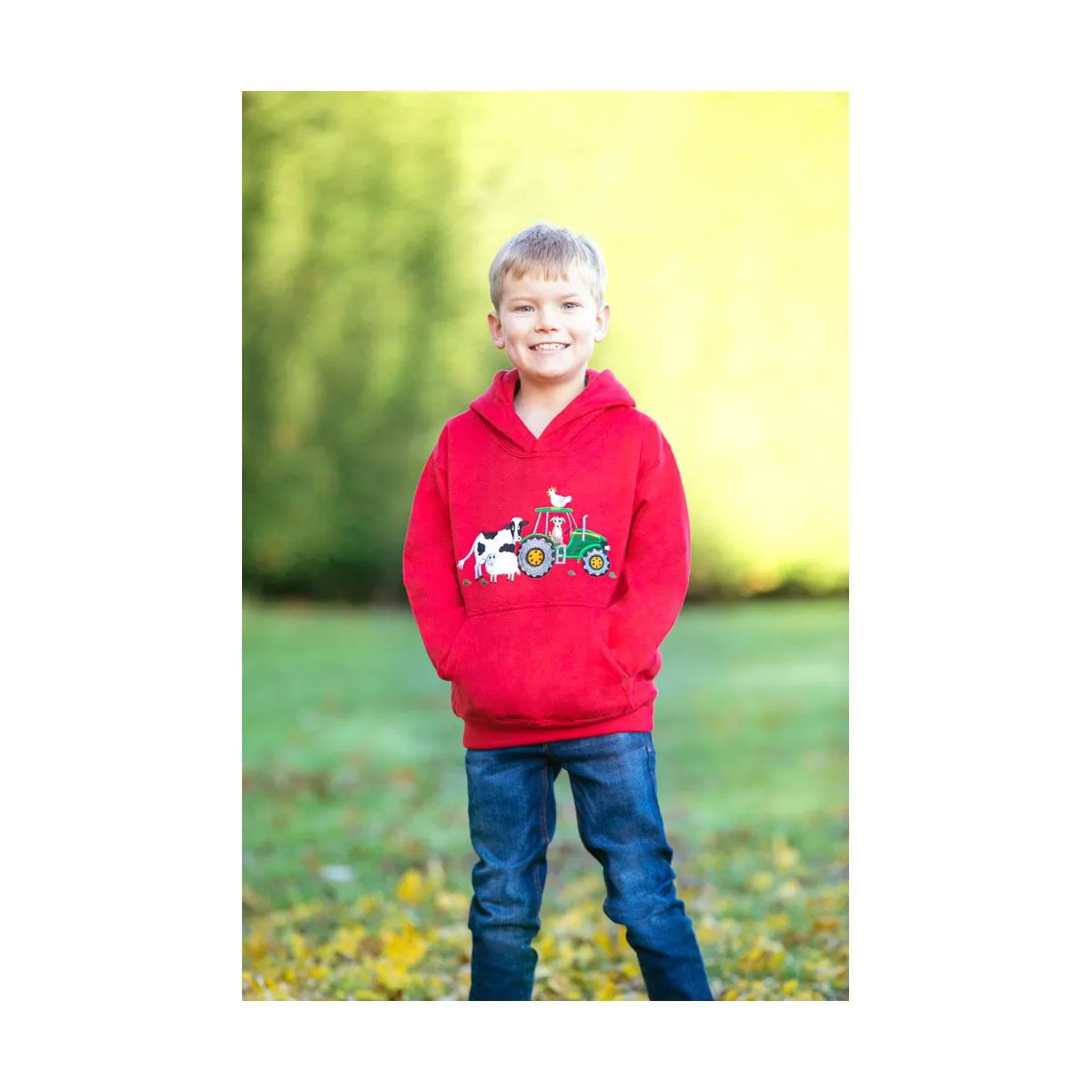 British Country Collection Farmyard Childrens Applique Hoodie