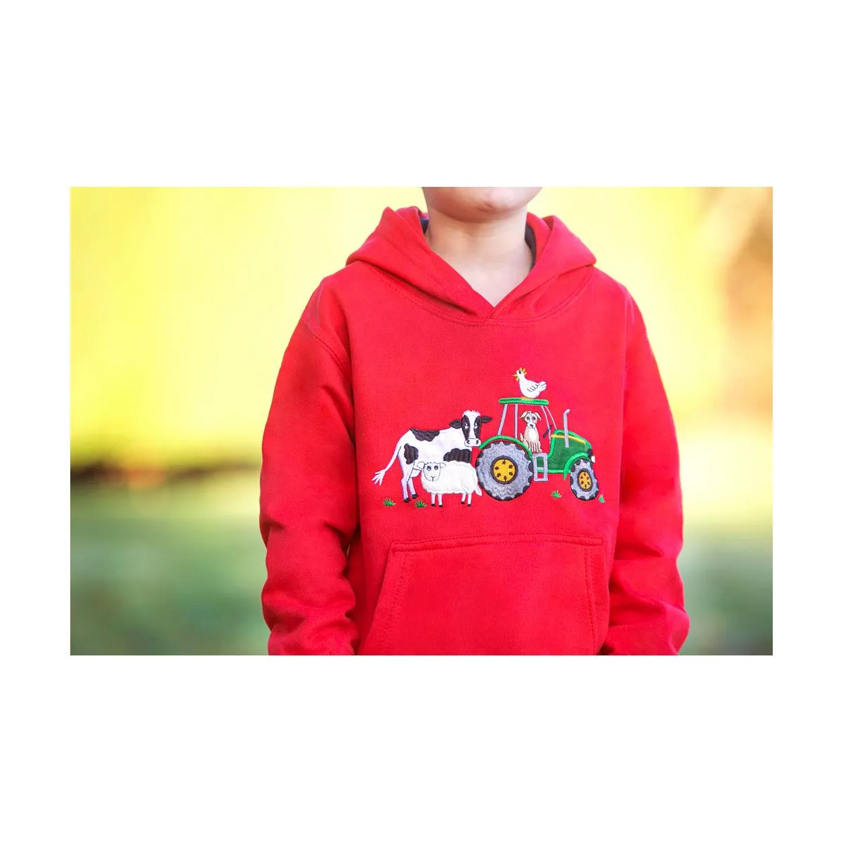 British Country Collection Farmyard Childrens Applique Hoodie