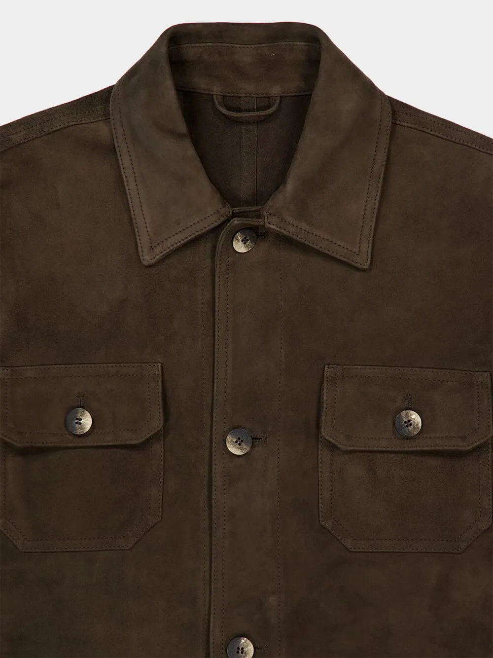Brown Ravi Suede Overshirt
