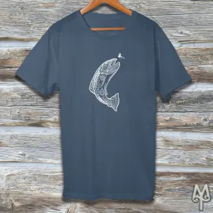 Brown Trout, white logo t-shirt