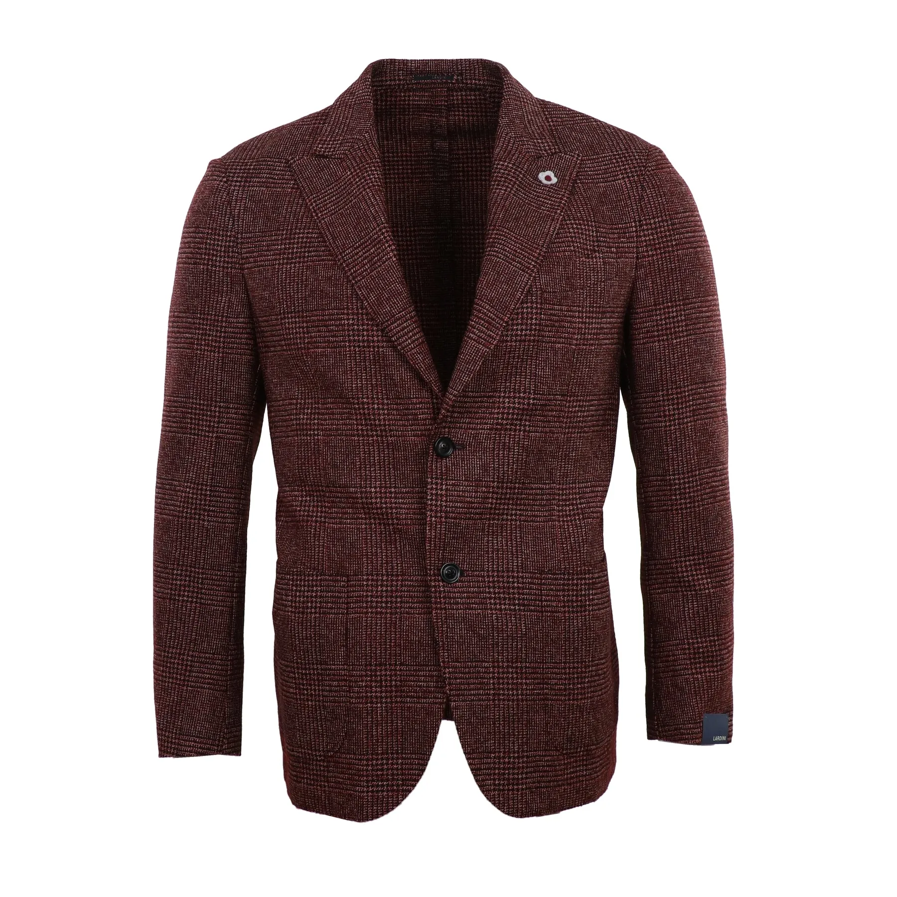 Burgundy Plaid Stretch Blazer