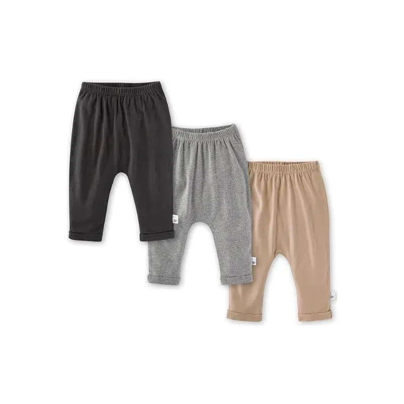 Burts Bees - 3Pk Organic Cotton Baby Harem Pants, Ash
