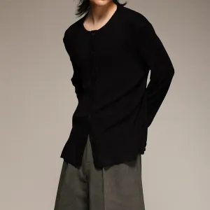 Button-Up Ribbed Cardigan