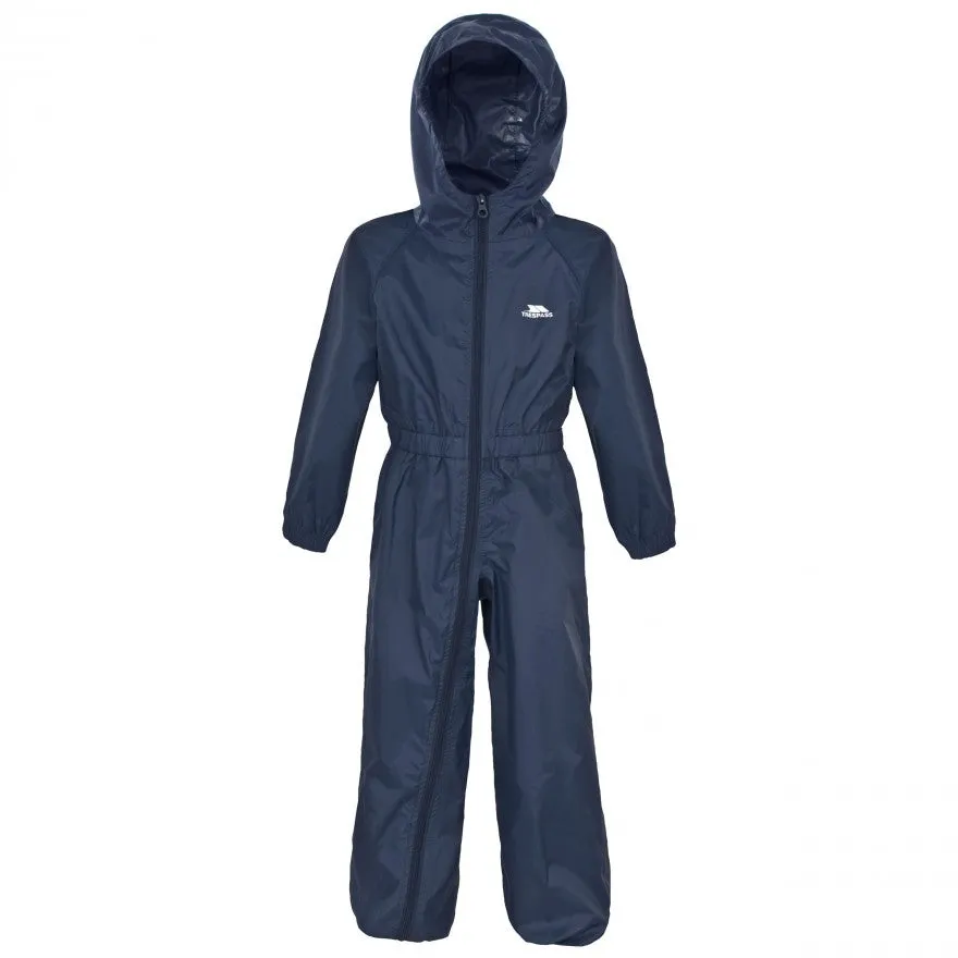 Button Waterproof Babies' & Childs' Unpadded Rain Suit in Navy