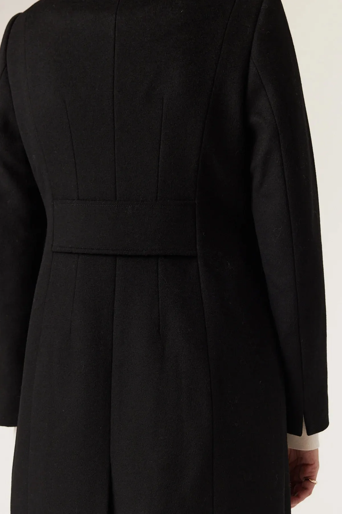Cable Eton Wool Coat - Black