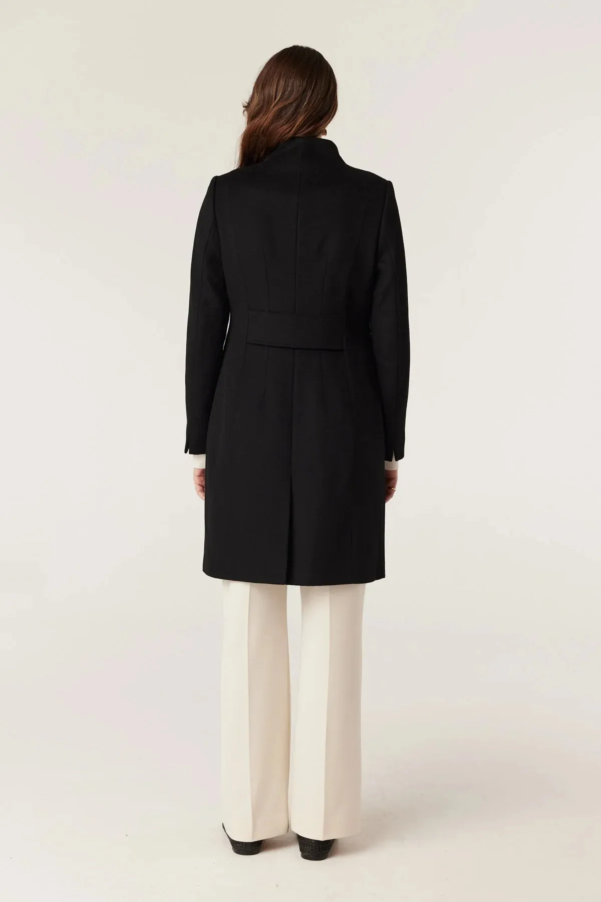Cable Eton Wool Coat - Black
