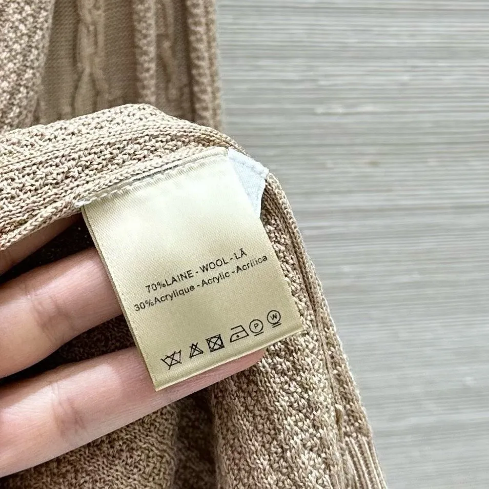 Cable Knit Button-Up Polo