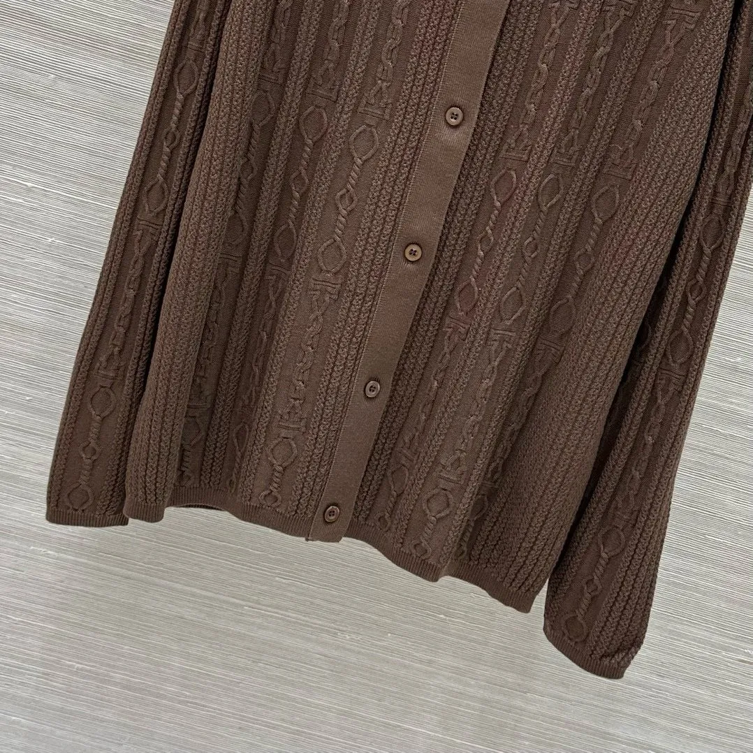 Cable Knit Button-Up Polo