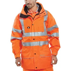 Carnoustie Hi-vis Interactive Breathable Jacket with Detachable Hood - Orange