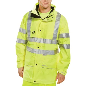 Carnoustie Hi-vis Interactive Breathable Jacket with Detachable Hood - Saturn Yellow