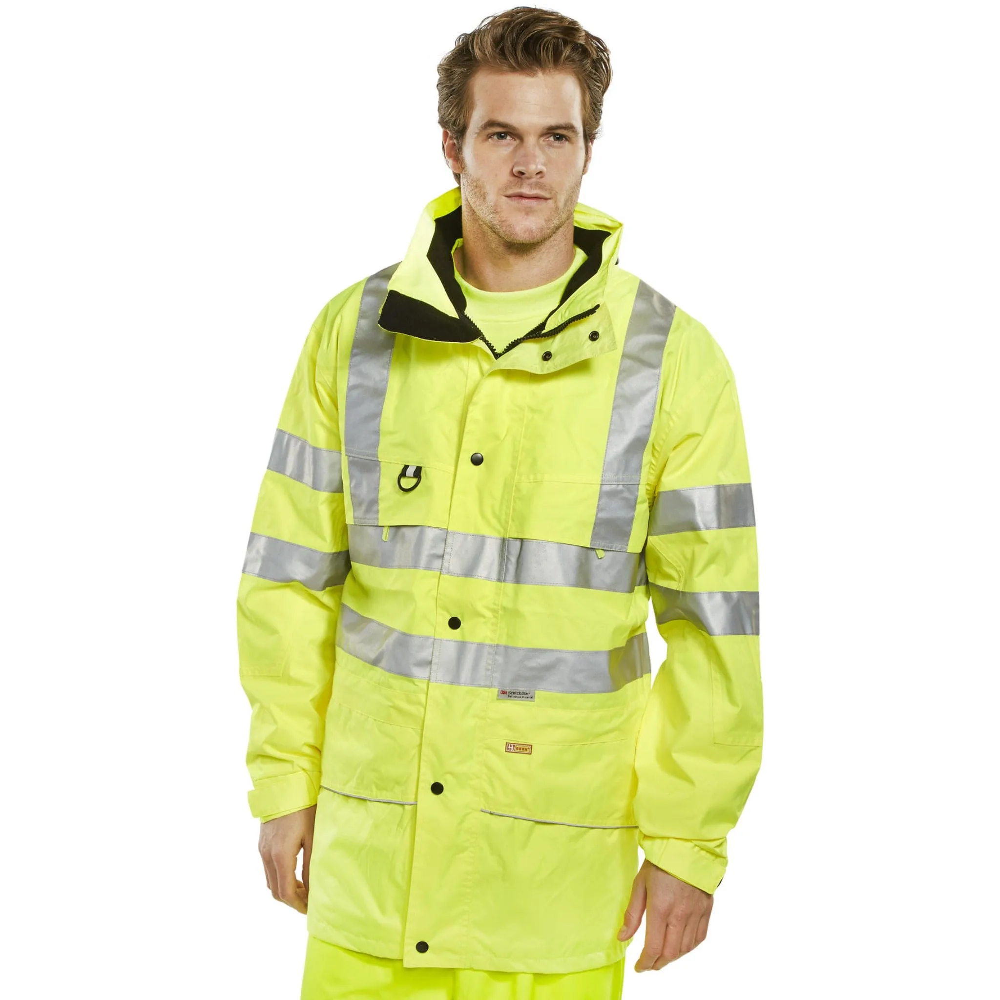Carnoustie Hi-vis Interactive Breathable Jacket with Detachable Hood - Saturn Yellow