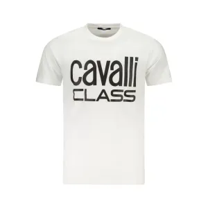 Cavalli Class White Cotton Men T-Shirt