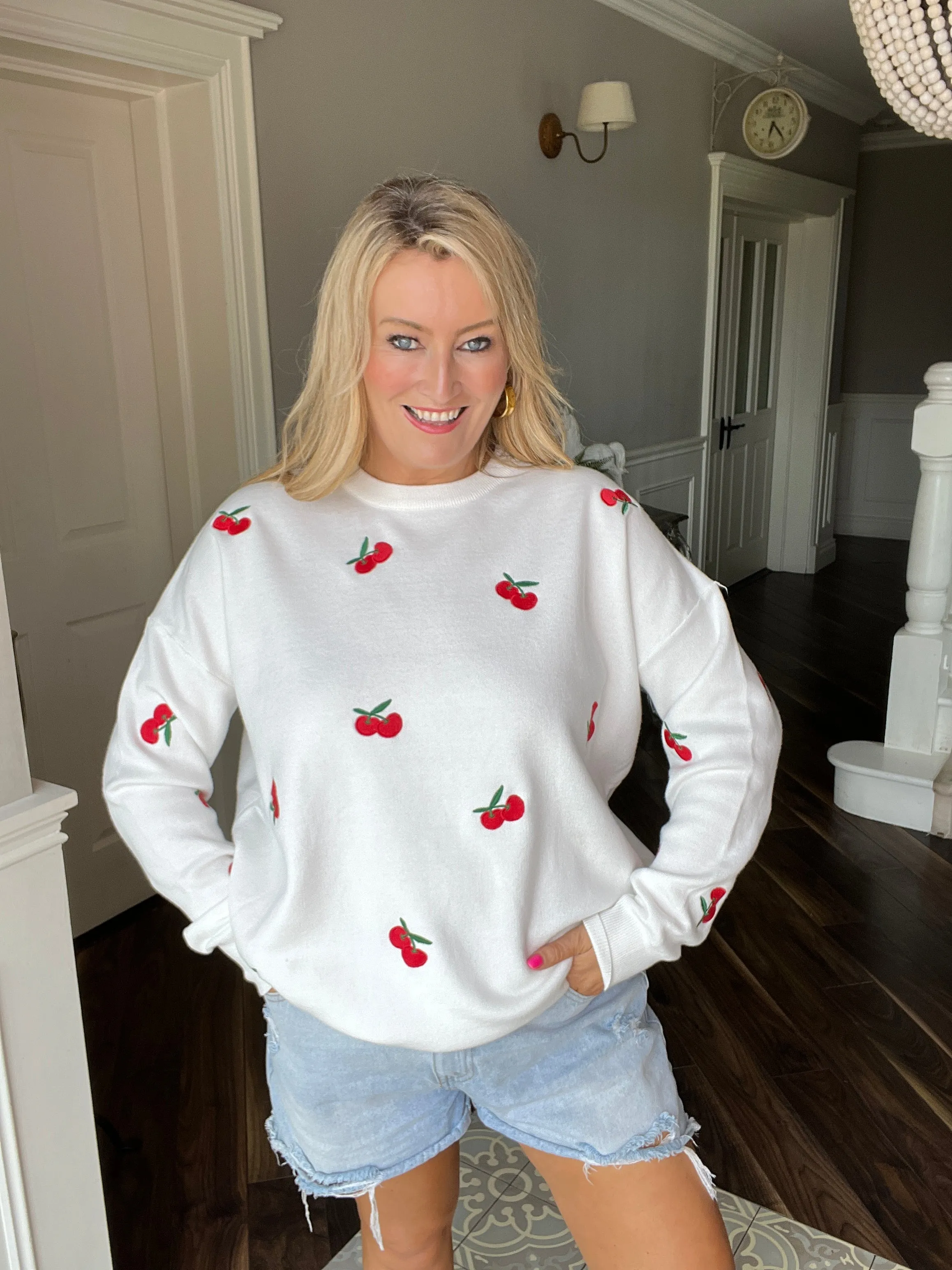 Cherry Ecru Knit