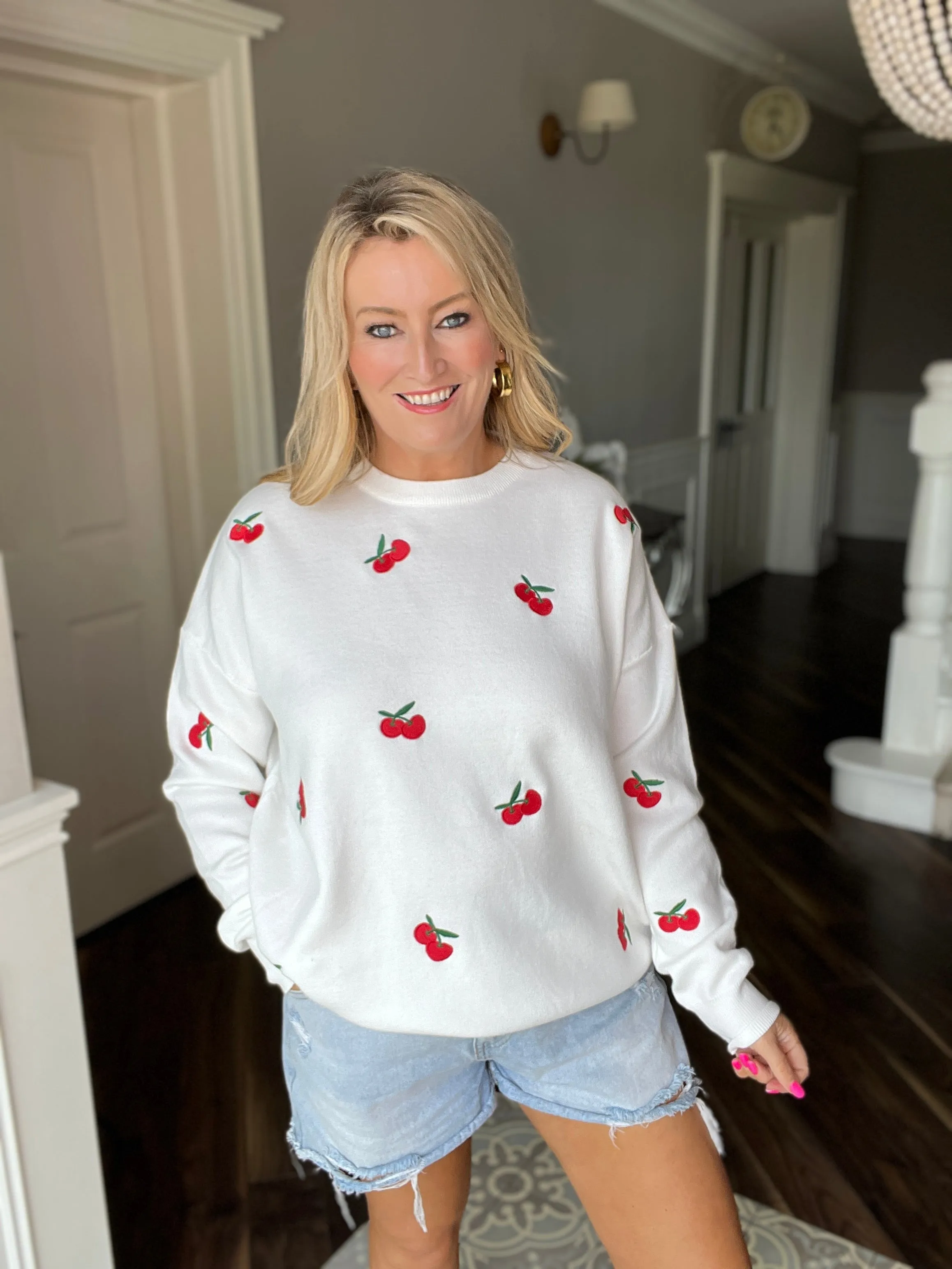 Cherry Ecru Knit