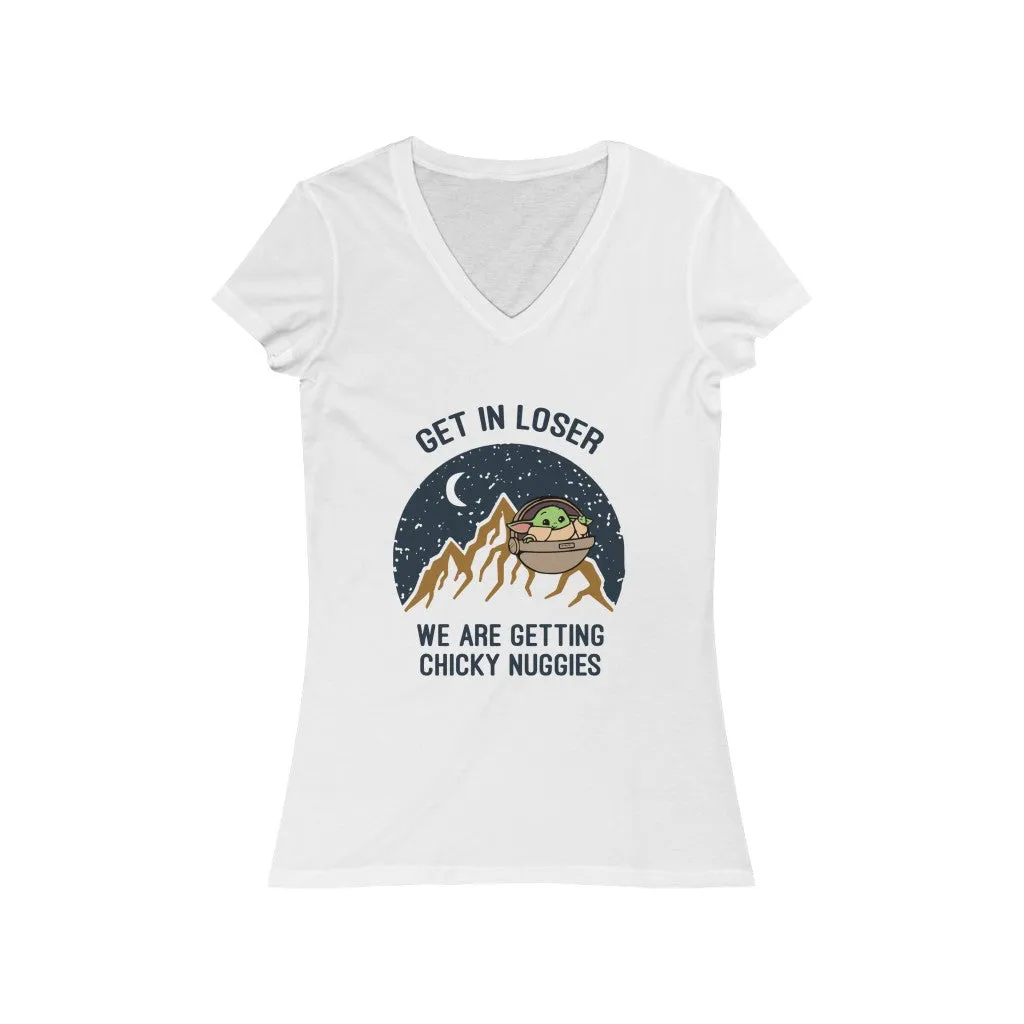 Chicky Nuggies Women's Jersey Short Sleeve V-Neck Tee