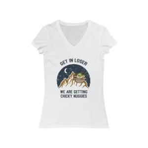 Chicky Nuggies Women's Jersey Short Sleeve V-Neck Tee