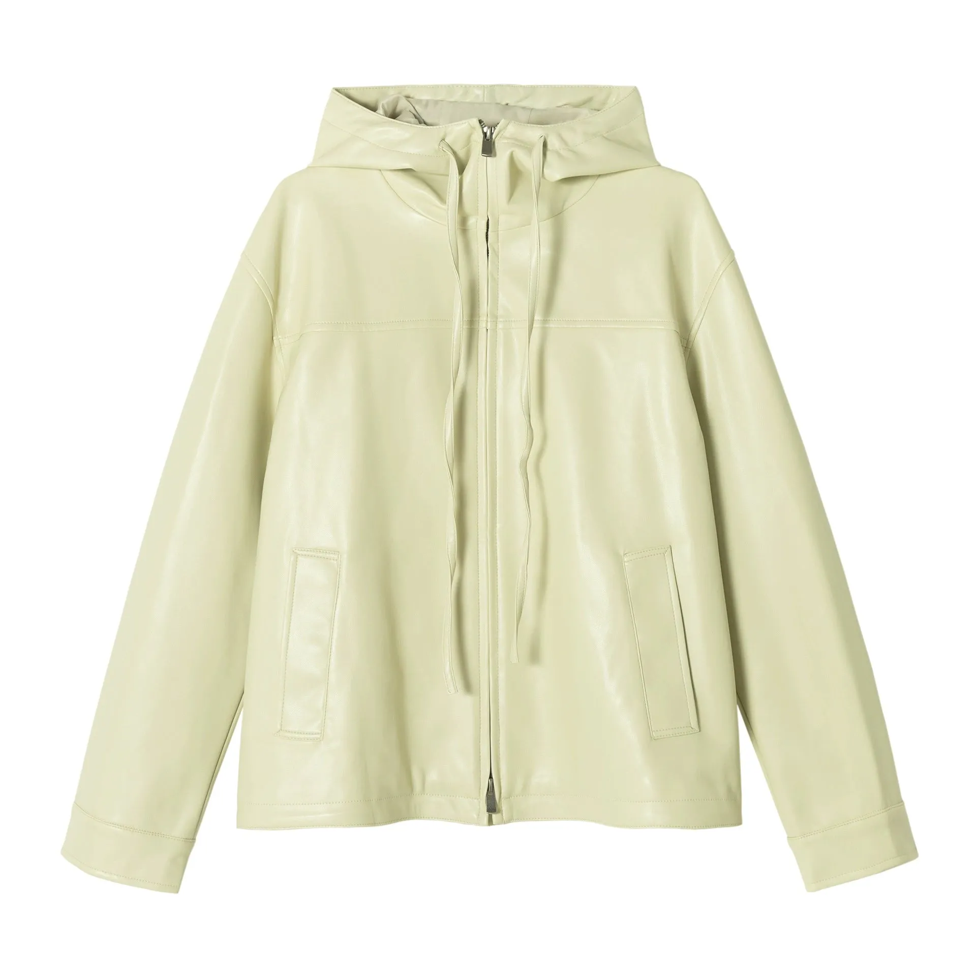 Colne Hooded Faux Leather Jacket