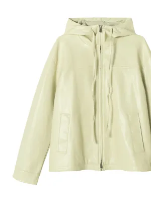 Colne Hooded Faux Leather Jacket