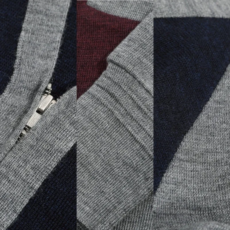 Color-Block Wool Cardigan