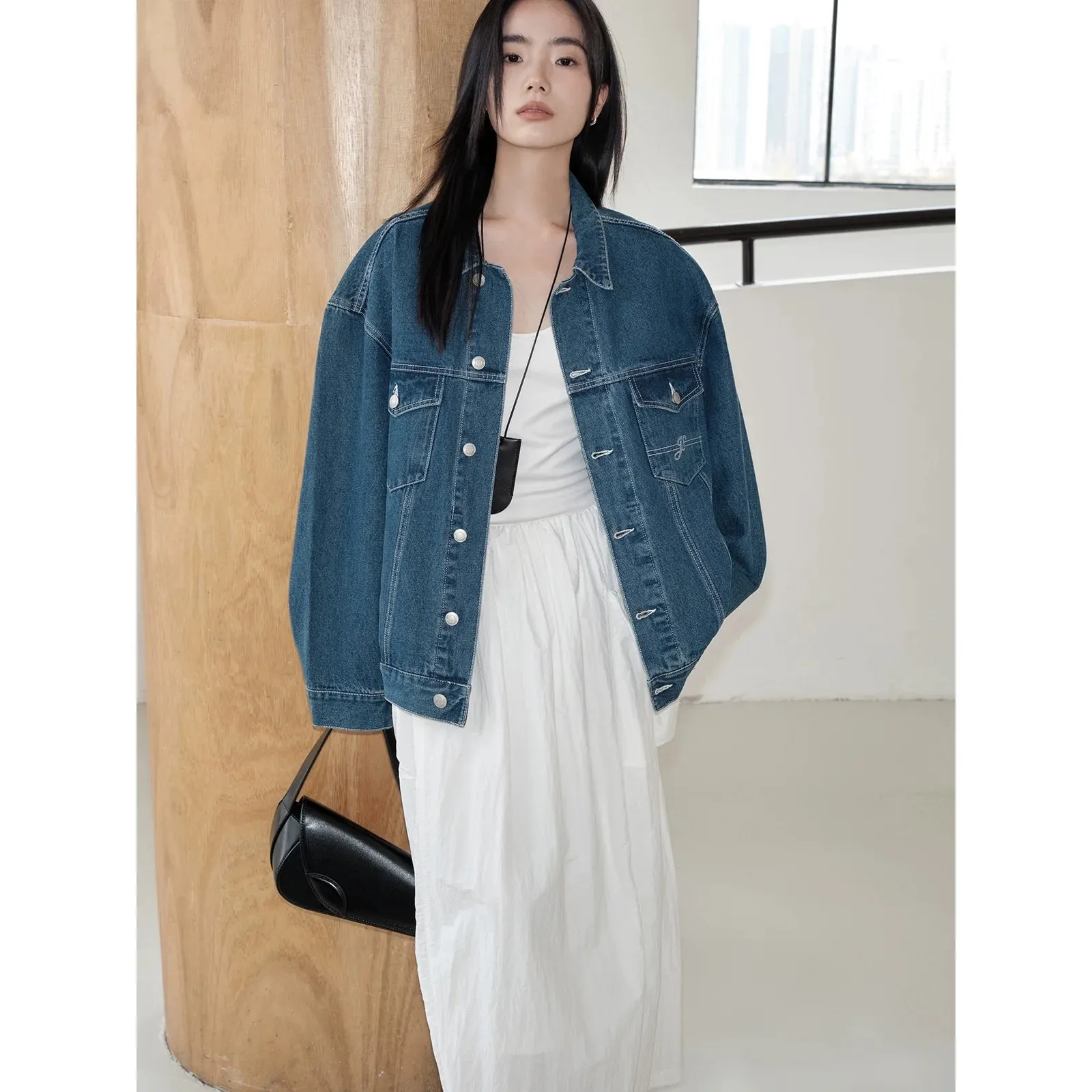 Cotton-feeling Twill Denim Jacket and Pants