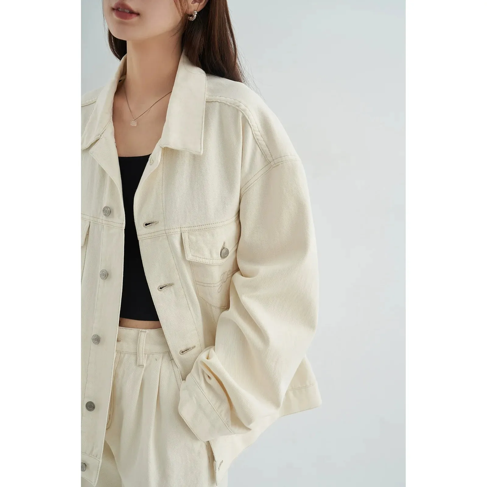 Cotton-feeling Twill Denim Jacket and Pants