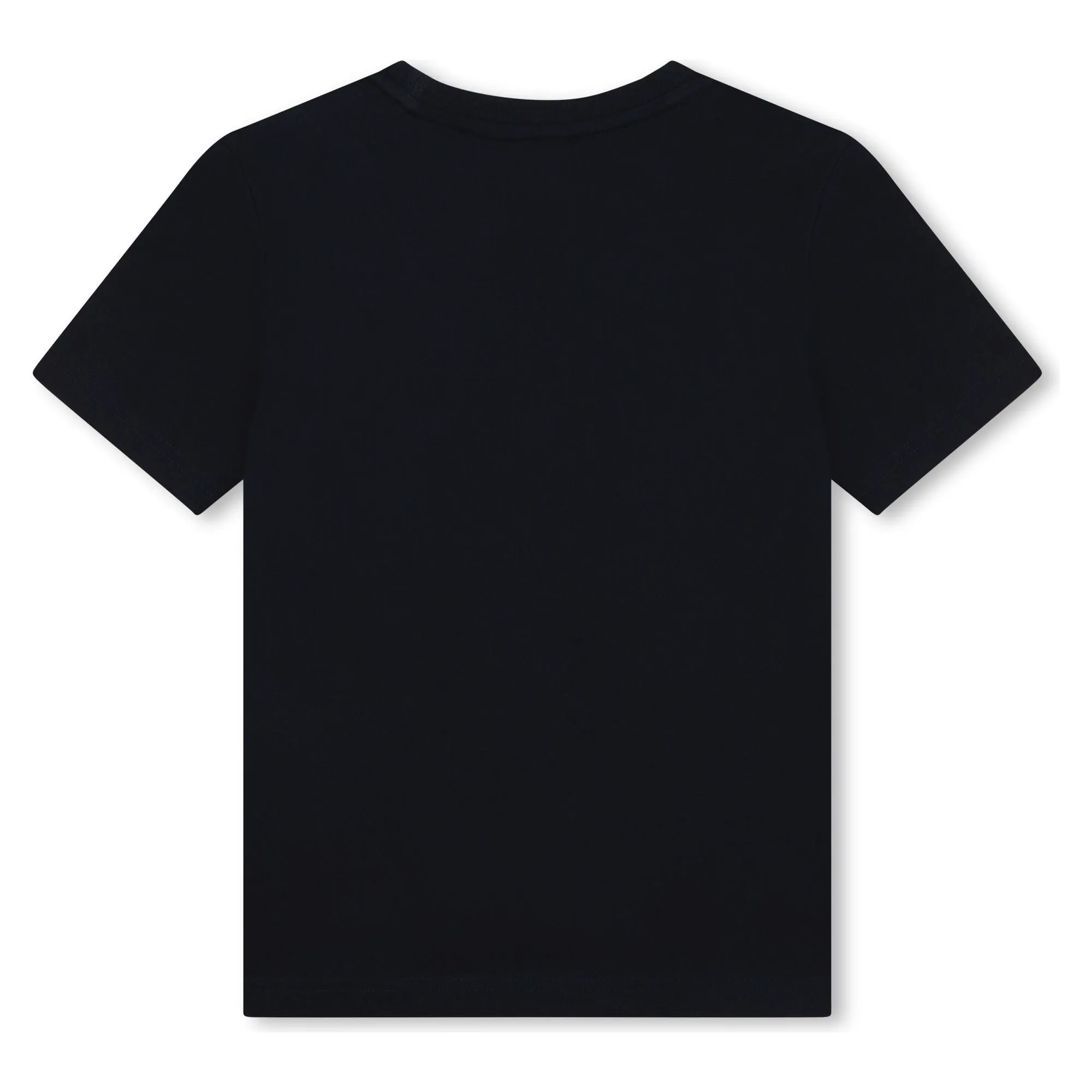 Cotton Round-Collar T-Shirt- Navy