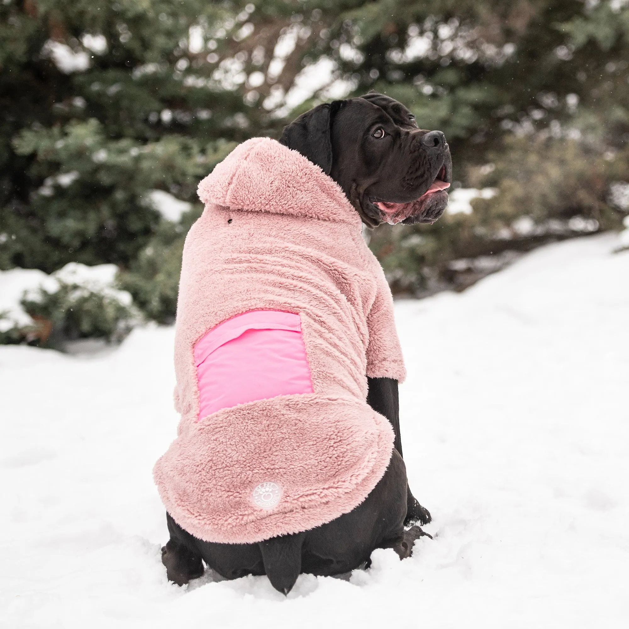 Cozy Fleece Dog Hoodie - Pink