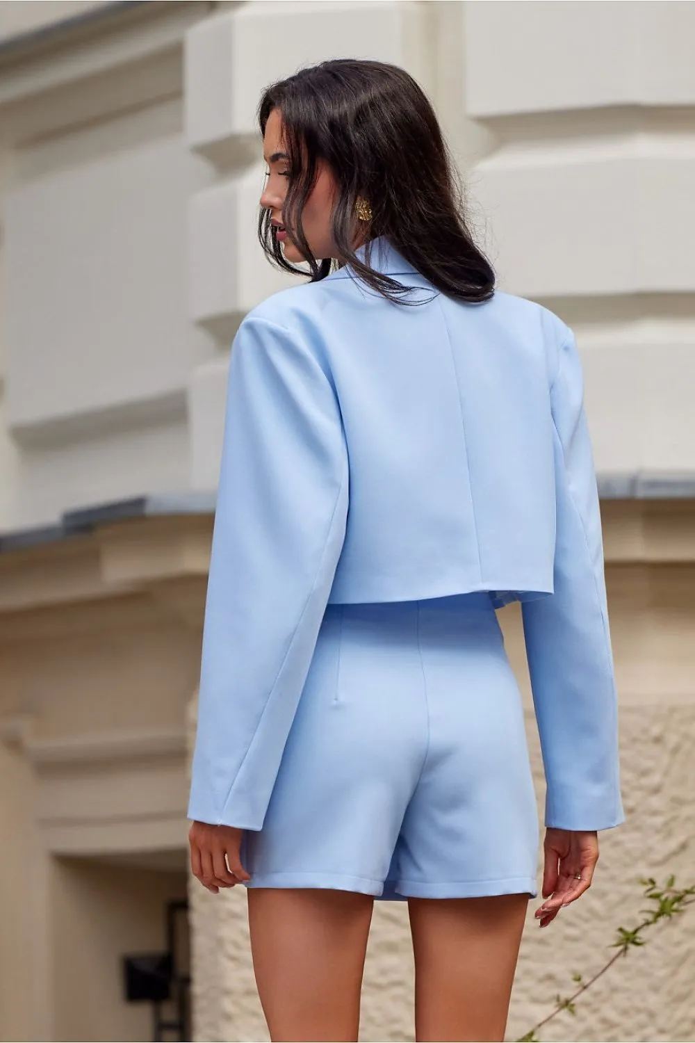 Cropped Double-Breasted Tailored Jacket