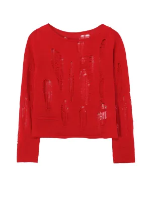CRUSH PLAIN STITCH CRUSHED SWEATER