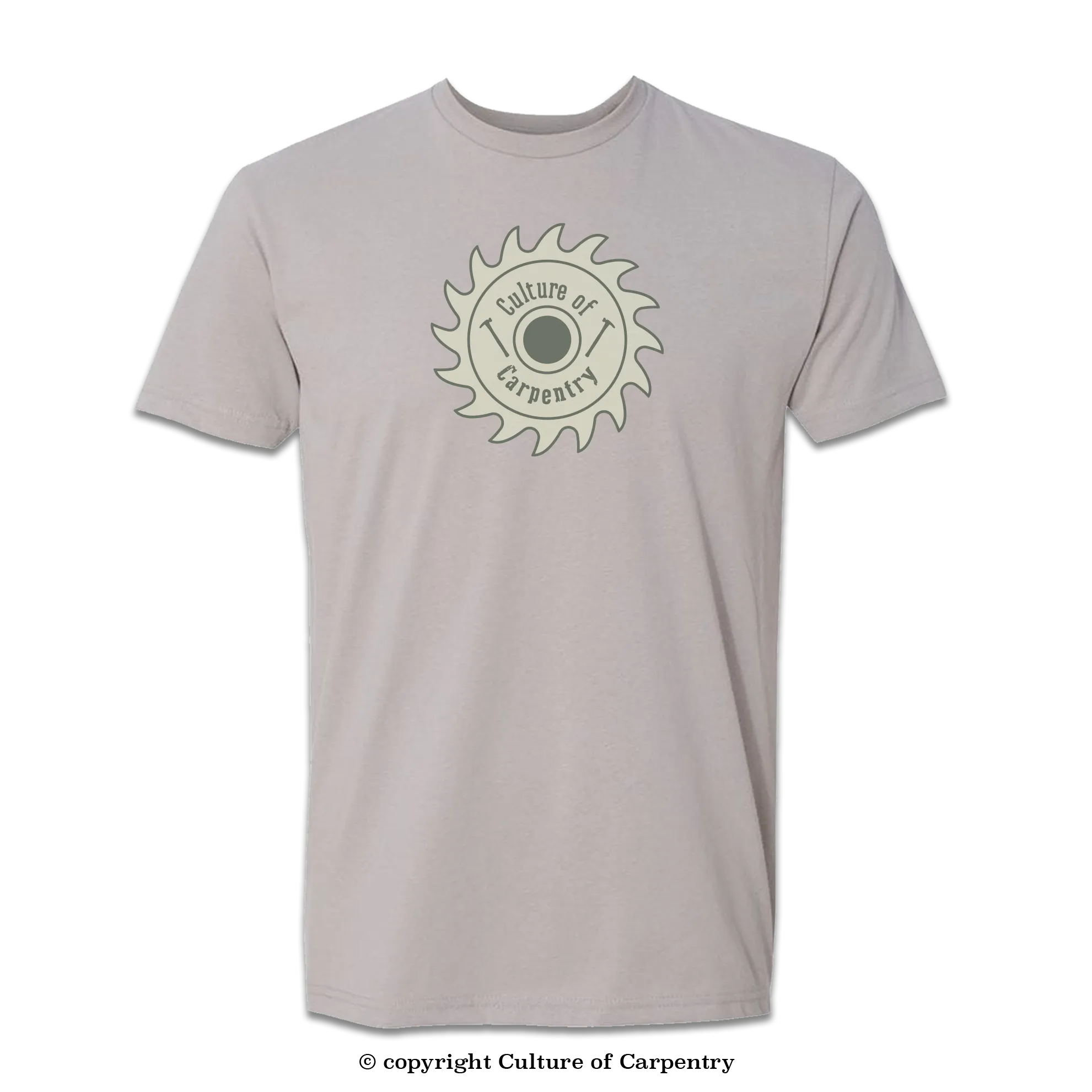 Culture of Carpentry Sawblade Icon T-Shirt - Light Grey