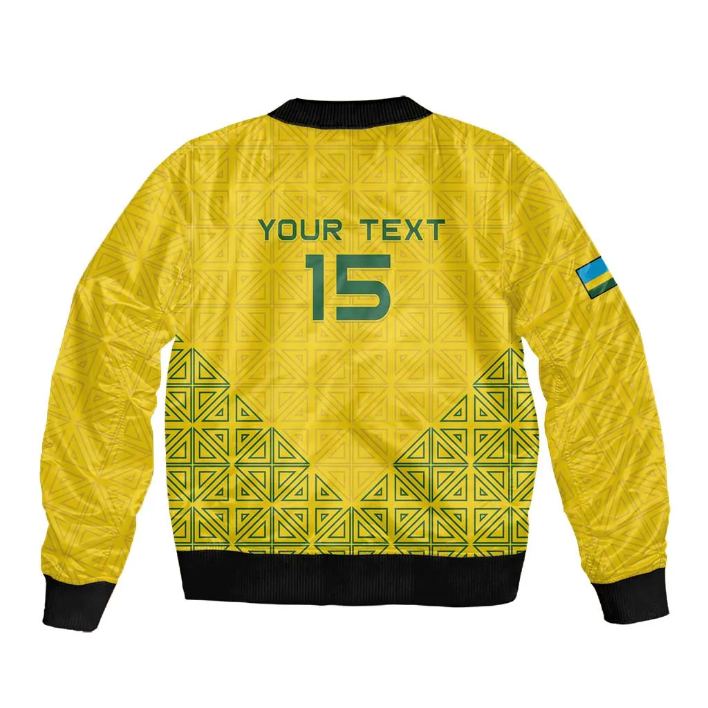 Custom Jamhuri ya Rwanda Football Sleeve Zip Bomber Jacket Go Amavubi Go LT15