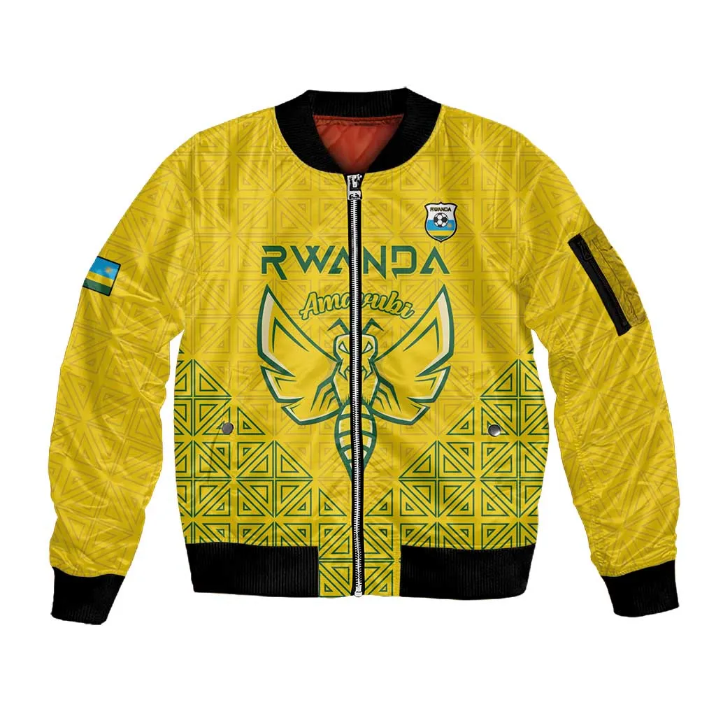 Custom Jamhuri ya Rwanda Football Sleeve Zip Bomber Jacket Go Amavubi Go LT15