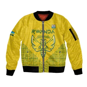 Custom Jamhuri ya Rwanda Football Sleeve Zip Bomber Jacket Go Amavubi Go LT15