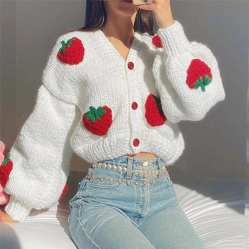 Cute Strawberry Sweater Jacket ER5838