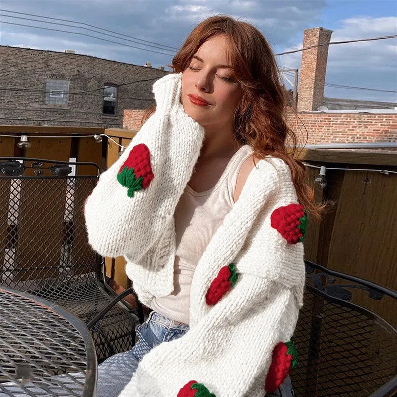 Cute Strawberry Sweater Jacket ER5838