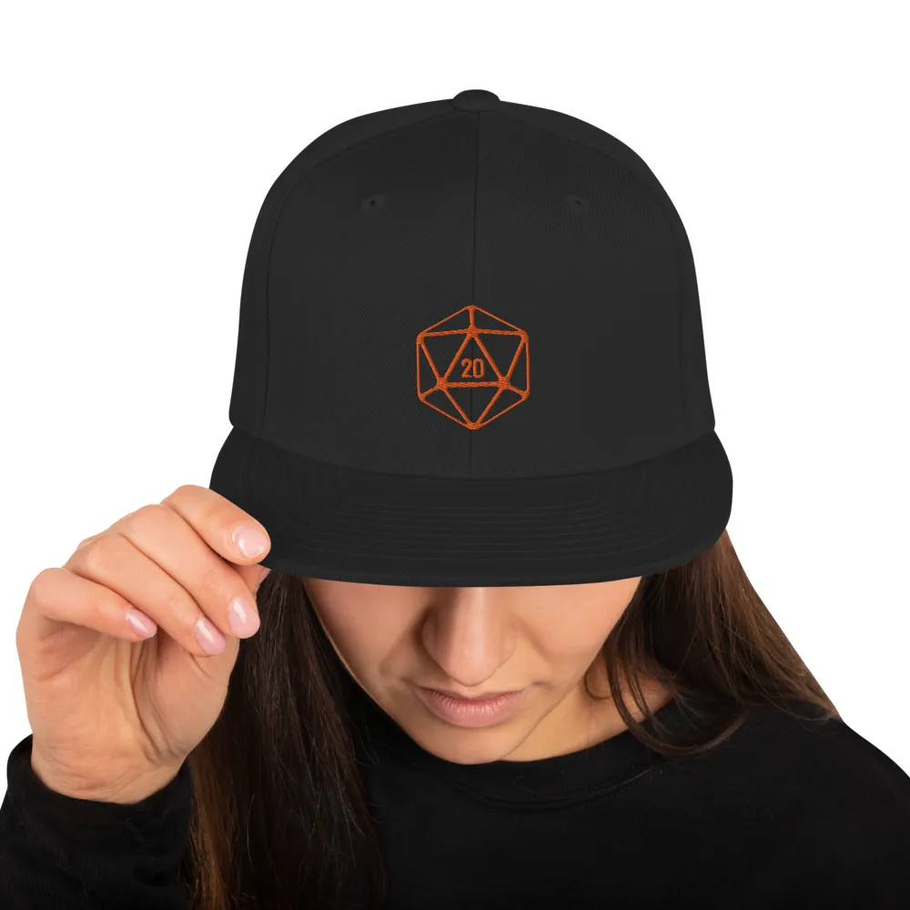 D20 Classic Orange Crit Snapback Cap