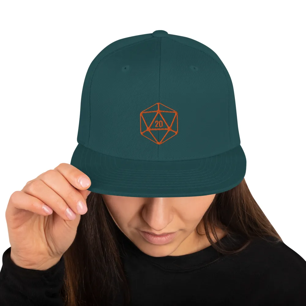 D20 Classic Orange Crit Snapback Cap
