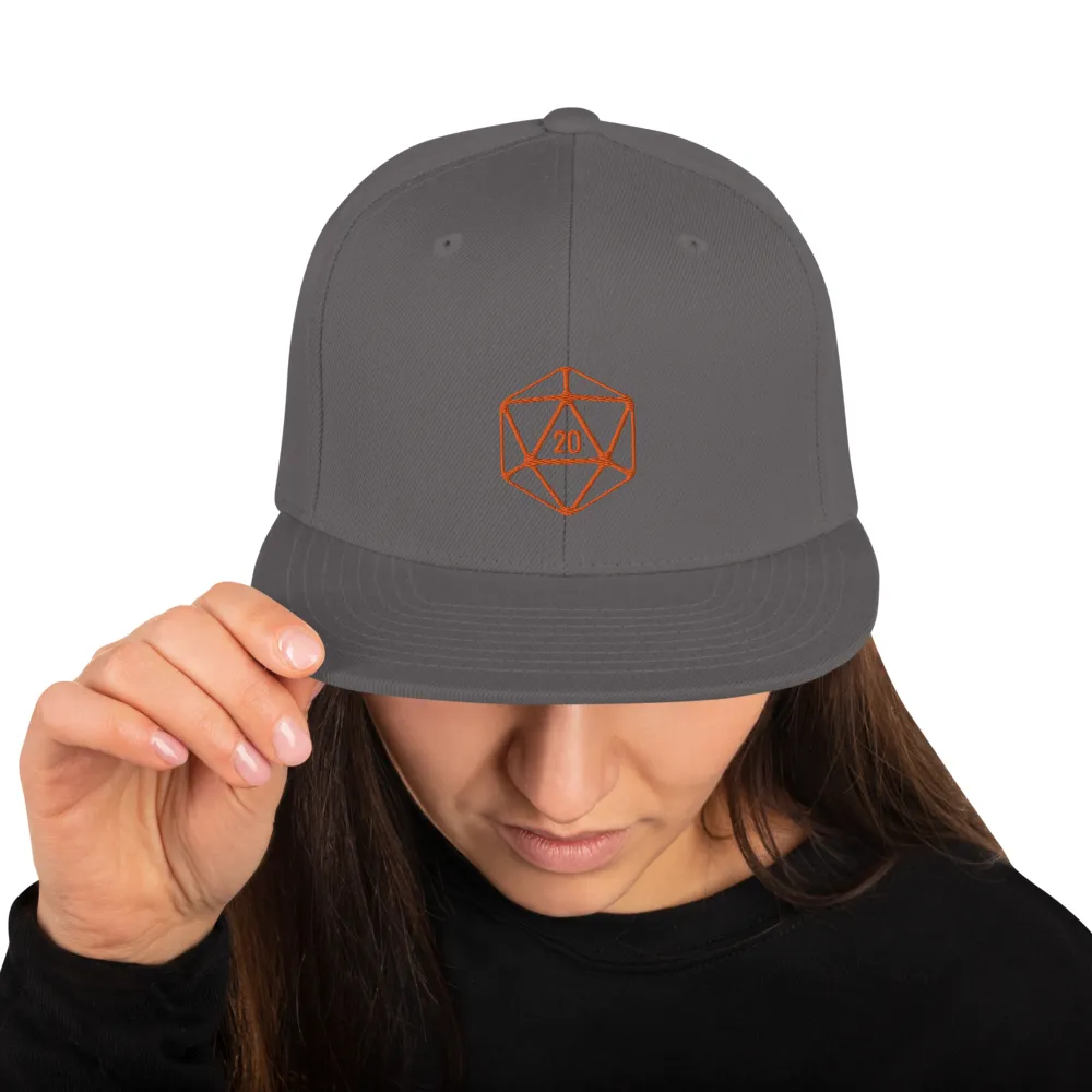 D20 Classic Orange Crit Snapback Cap
