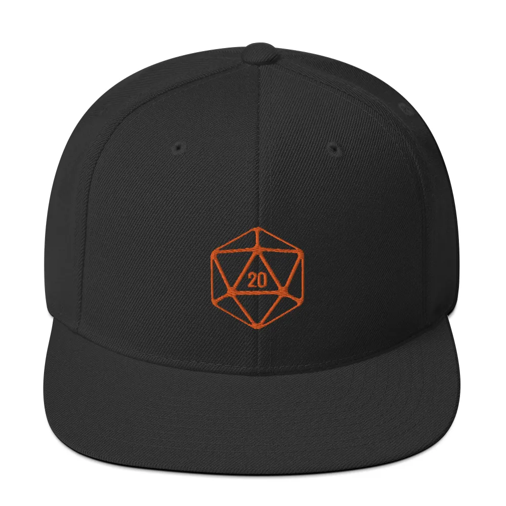 D20 Classic Orange Crit Snapback Cap