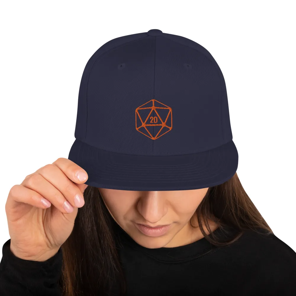 D20 Classic Orange Crit Snapback Cap