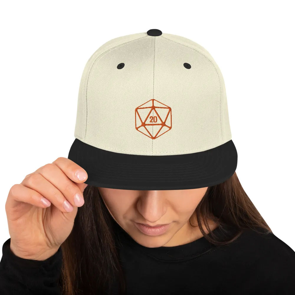 D20 Classic Orange Crit Snapback Cap