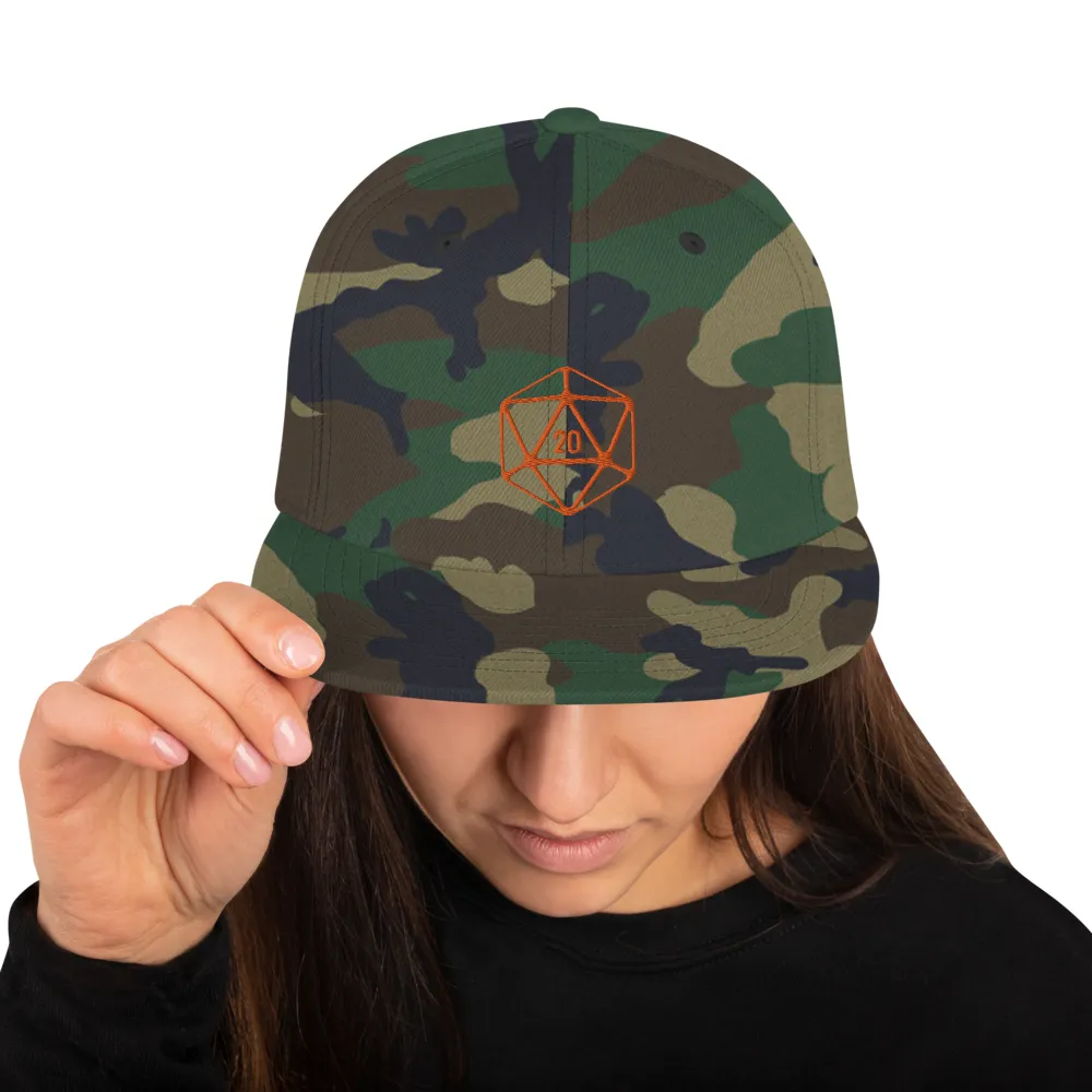 D20 Classic Orange Crit Snapback Cap